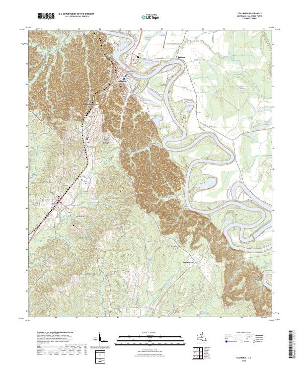 Columbia, LA — USGS 7.5-minute topo (2024)