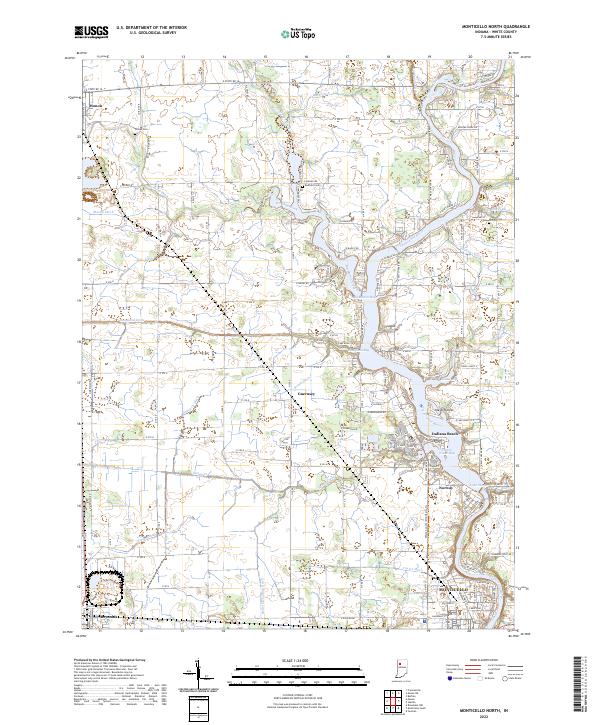 Monticello North, IN — USGS 7.5-minute topo (2022)