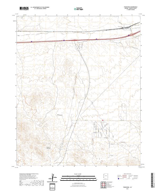 Franconia, AZ — USGS 7.5-minute topo (2021)