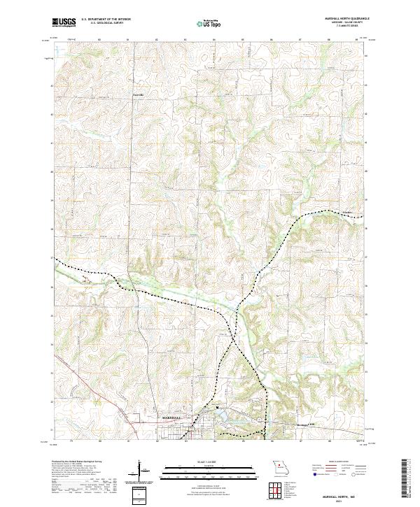 Marshall North, MO — USGS 7.5-minute topo (2021)