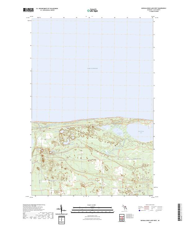 Muskallonge Lake West, MI — USGS 7.5-minute topo (2023)