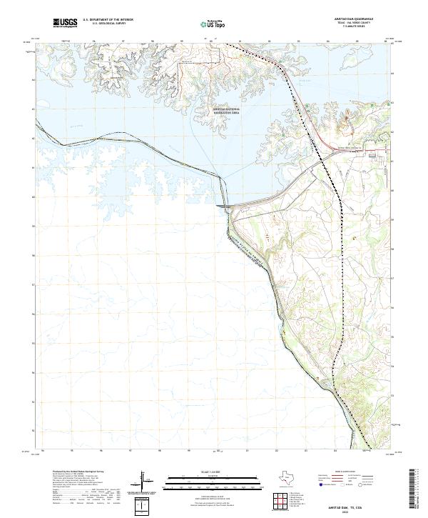 Amistad Dam, TX,COA, US — USGS 7.5-minute topo (2022)