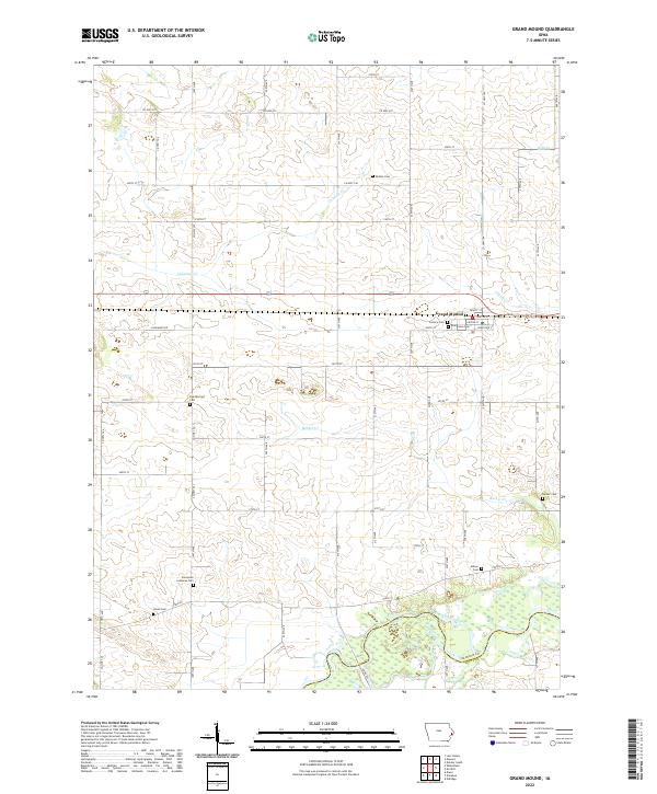 Grand Mound, IA — USGS 7.5-minute topo (2022)