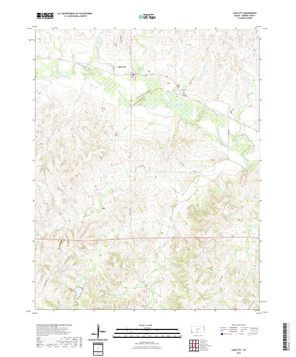 Lake City, KS — USGS 7.5-minute topo (2022)