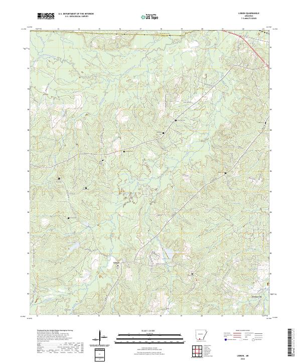 Lisbon, AR — USGS 7.5-minute topo (2024)