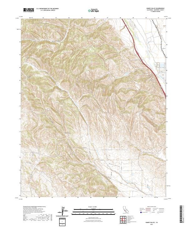 Hames Valley, CA — USGS 7.5-minute topo (2021)