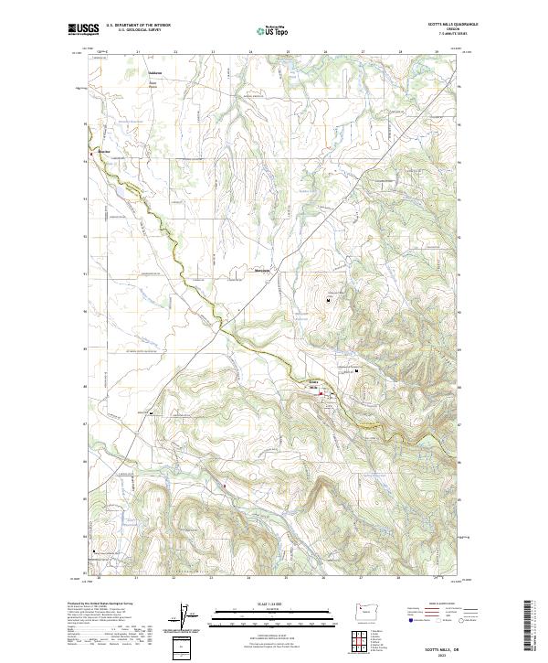 Scotts Mills, OR — USGS 7.5-minute topo (2023)