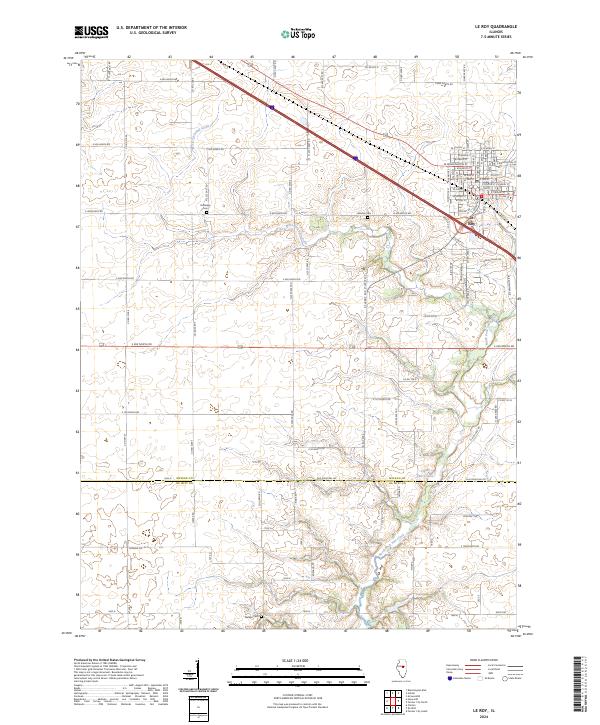 Le Roy, IL — USGS 7.5-minute topo (2024)