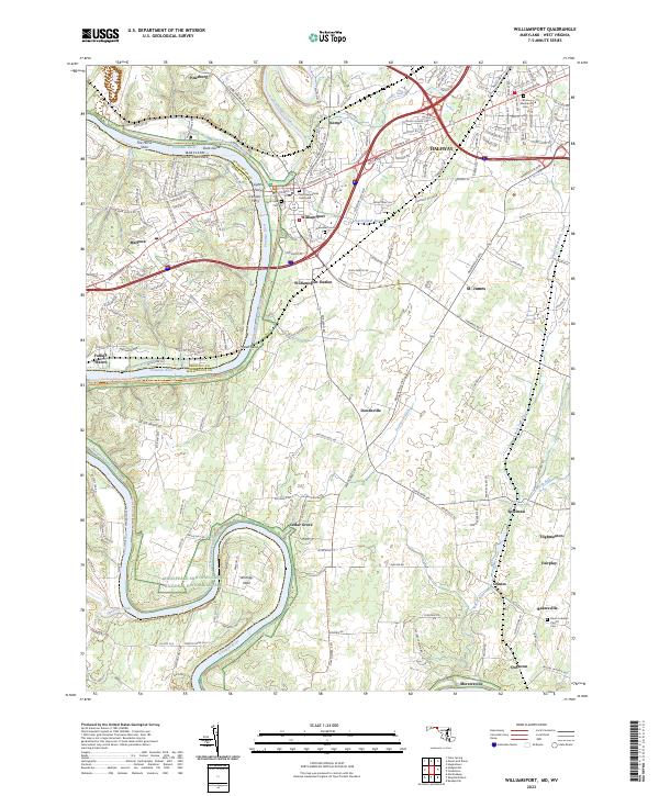 Williamsport, MD-WV — USGS 7.5-minute topo (2023)