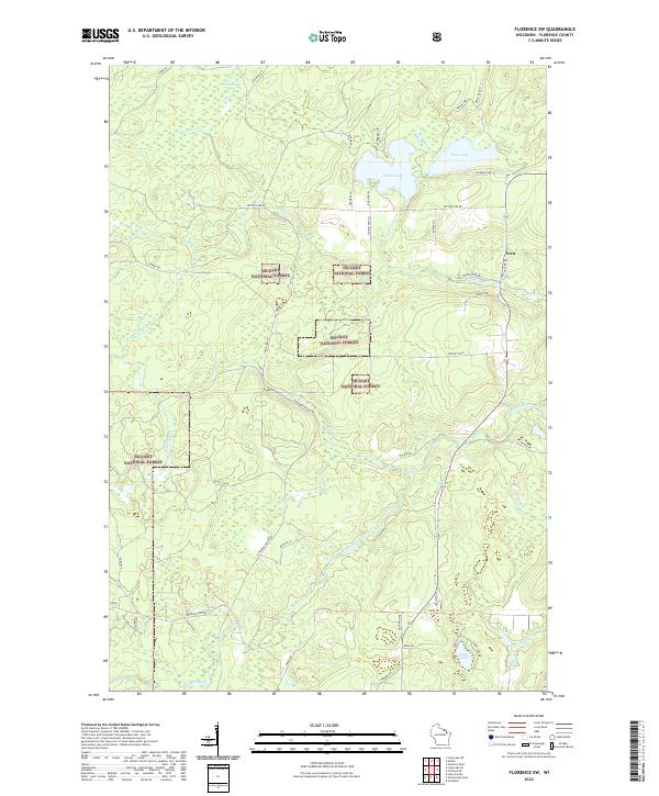 Florence SW, WI — USGS 7.5-minute topo (2022)
