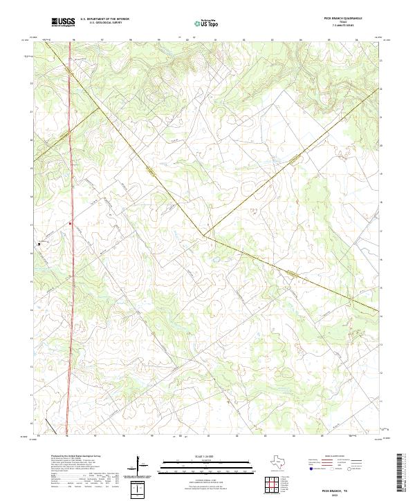 Peck Branch, TX — USGS 7.5-minute topo (2022)