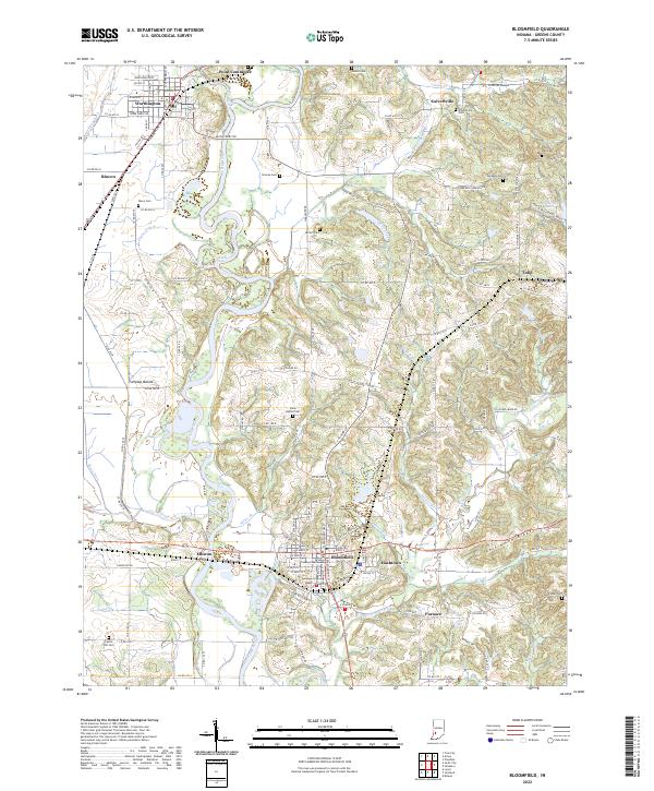 Bloomfield, IN — USGS 7.5-minute topo (2022)