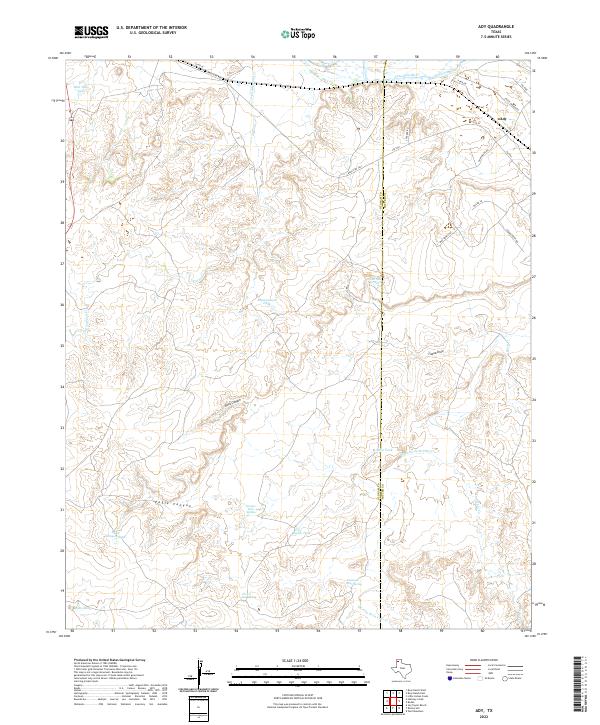 Ady, TX — USGS 7.5-minute topo (2022)