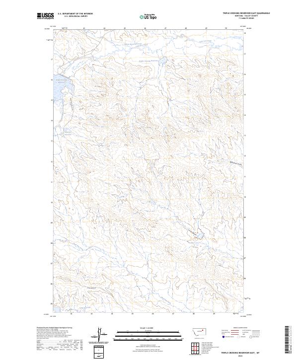 Triple Crossing Reservoir East, MT — USGS 7.5-minute topo (2024)