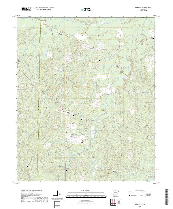 Mount Holly, AR — USGS 7.5-minute topo (2024)