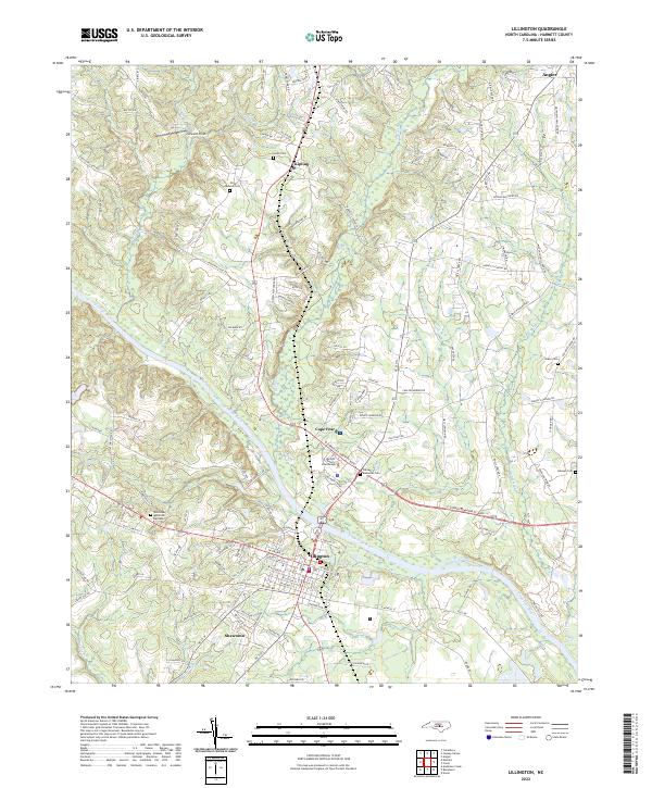 Lillington, NC — USGS 7.5-minute topo (2022)