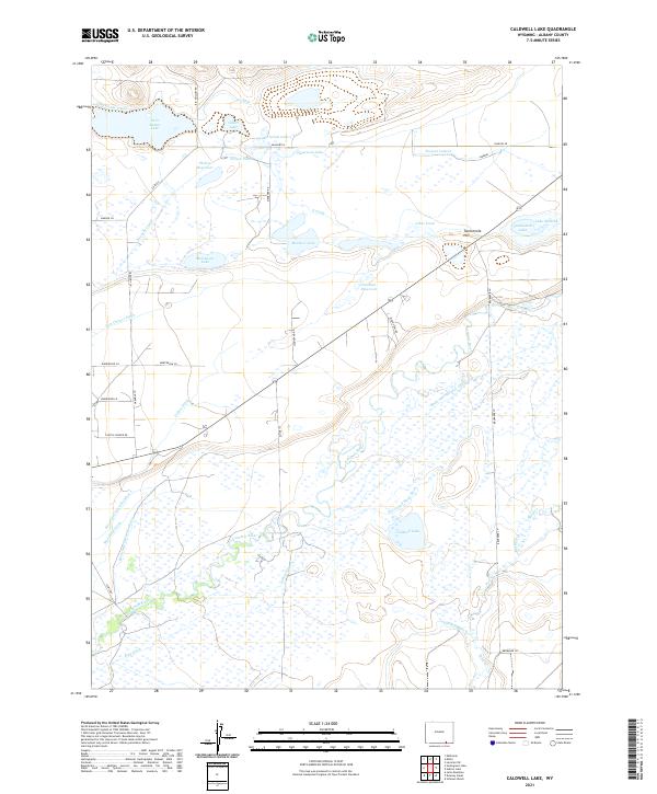 Caldwell Lake, WY — USGS 7.5-minute topo (2021)