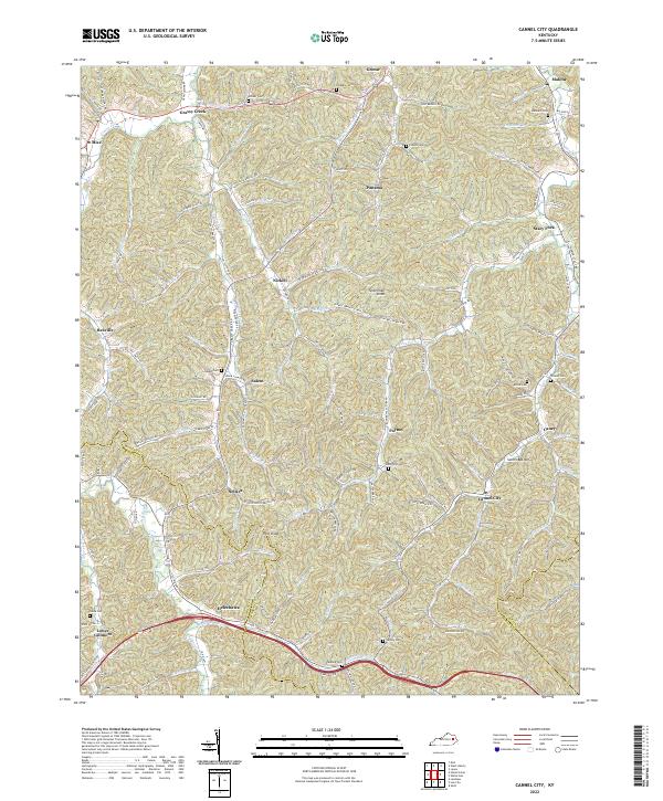 Cannel City, KY — USGS 7.5-minute topo (2022)