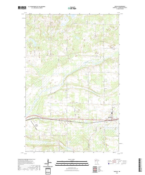 Shevlin, MN — USGS 7.5-minute topo (2022)