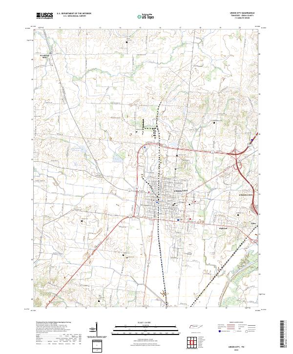 Union City, TN — USGS 7.5-minute topo (2022)