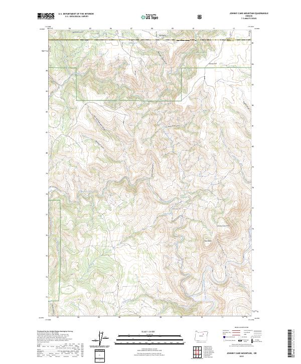 Johnny Cake Mountain, OR — USGS 7.5-minute topo (2023)