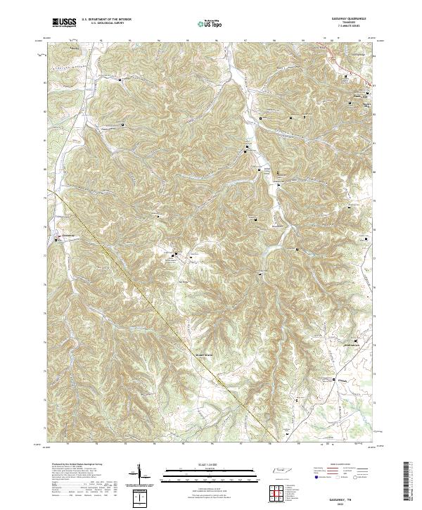 Gassaway, TN — USGS 7.5-minute topo (2022)