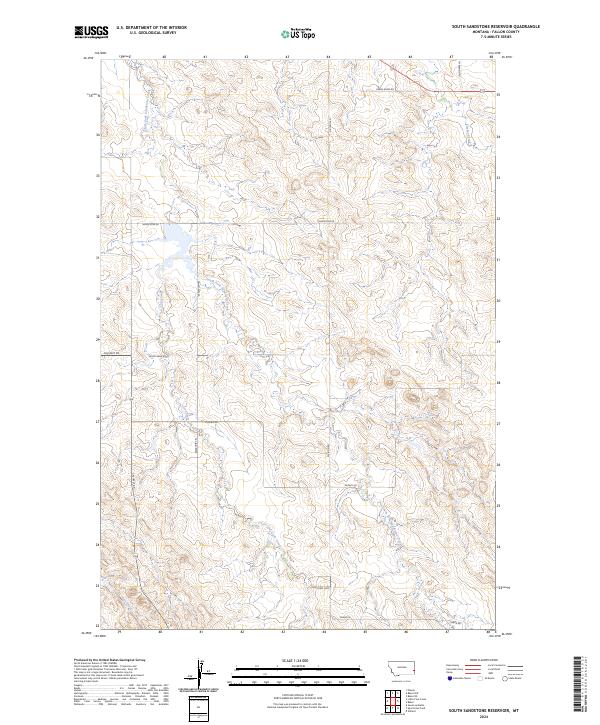 South Sandstone Reservoir, MT — USGS 7.5-minute topo (2024)