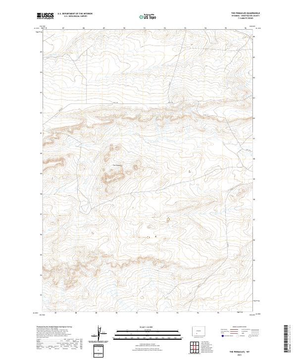 The Pinnacles, WY — USGS 7.5-minute topo (2021)