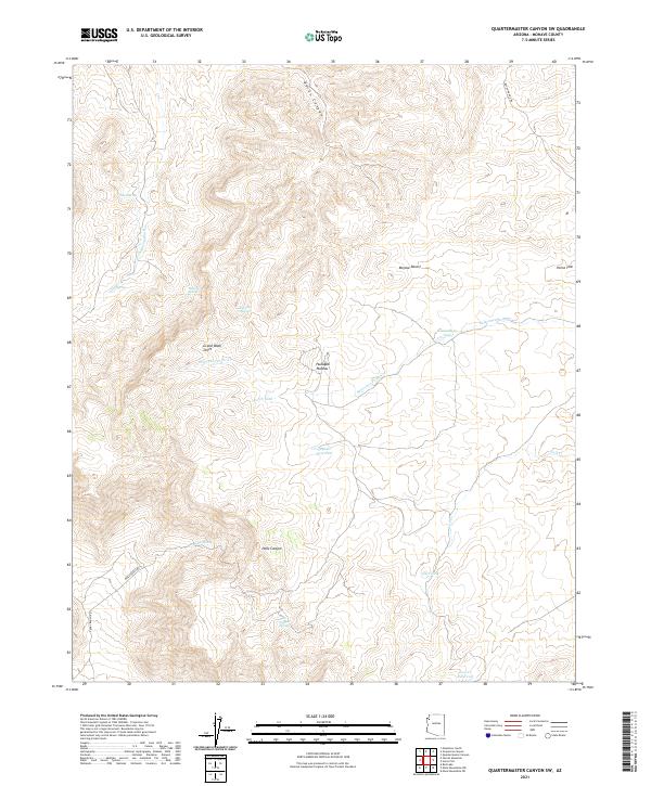 Quartermaster Canyon SW, AZ — USGS 7.5-minute topo (2021)