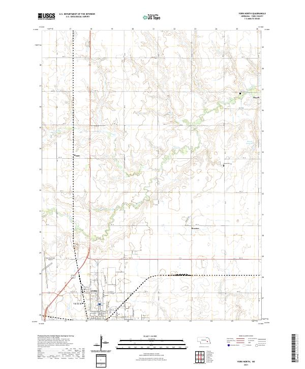 York North, NE — USGS 7.5-minute topo (2021)