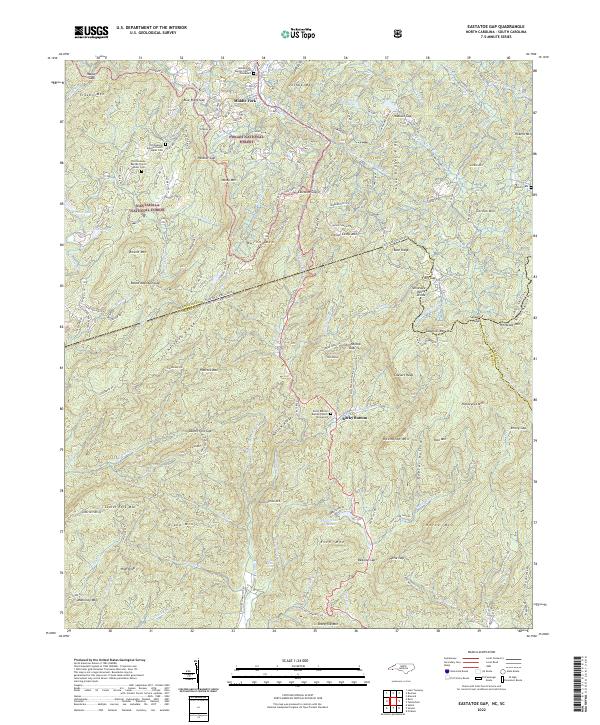 Eastatoe Gap, NC-SC — USGS 7.5-minute topo (2022)