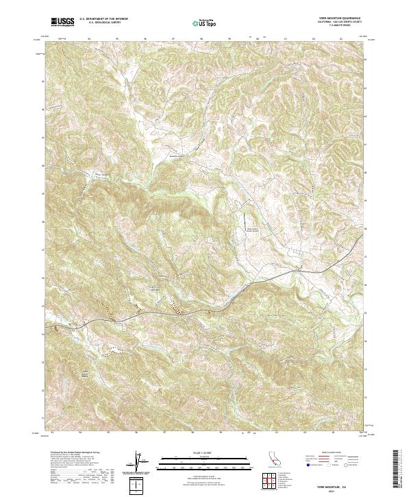 York Mountain, CA — USGS 7.5-minute topo (2021)