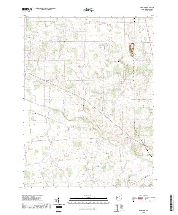 Foraker, OH — USGS 7.5-minute topo (2023)
