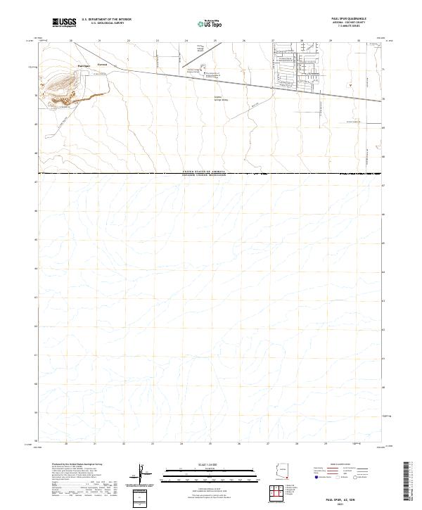 Paul Spur, AZ,SON, US — USGS 7.5-minute topo (2021)