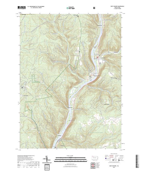West Hickory, PA — USGS 7.5-minute topo (2023)