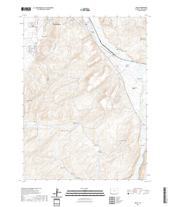 Millis, WY — USGS 7.5-minute topo (2021)