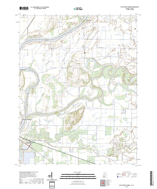 East Mount Carmel, IN-IL — USGS 7.5-minute topo (2022)