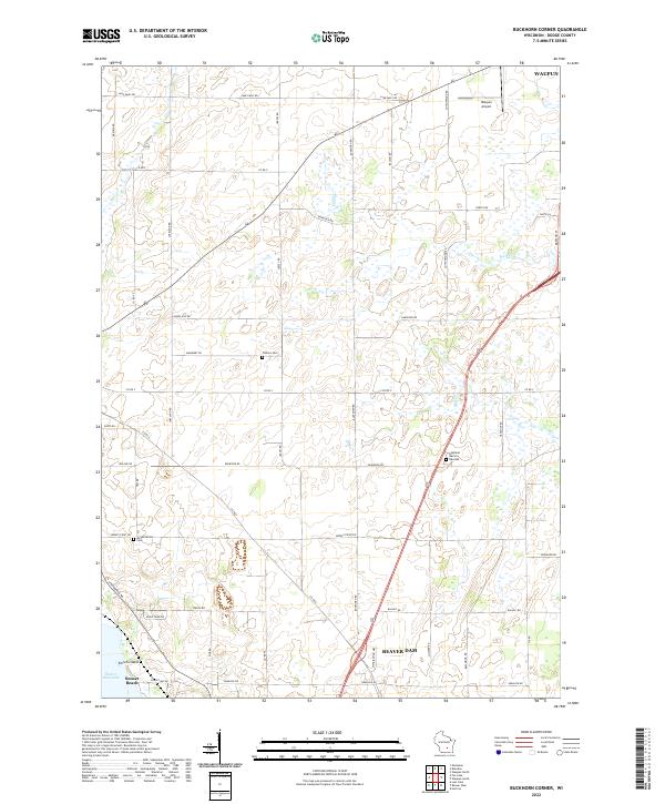 Buckhorn Corner, WI — USGS 7.5-minute topo (2022)