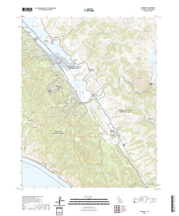 Inverness, CA — USGS 7.5-minute topo (2022)