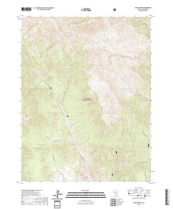 Toms Canyon, NV — USGS 7.5-minute topo (2021)