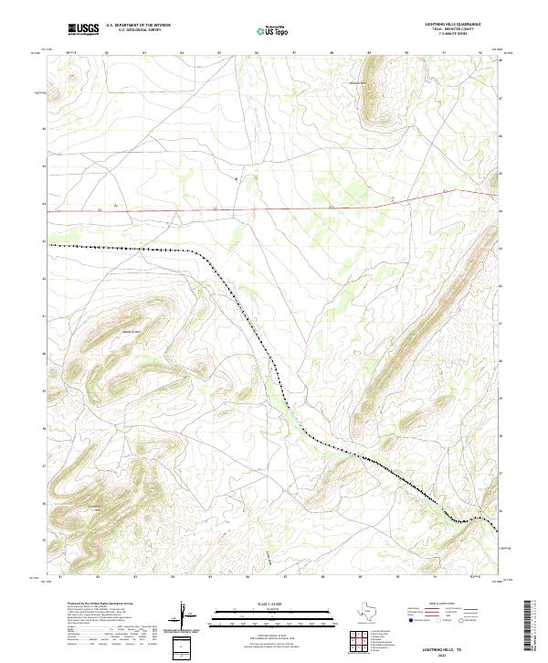 Lightning Hills, TX — USGS 7.5-minute topo (2022)