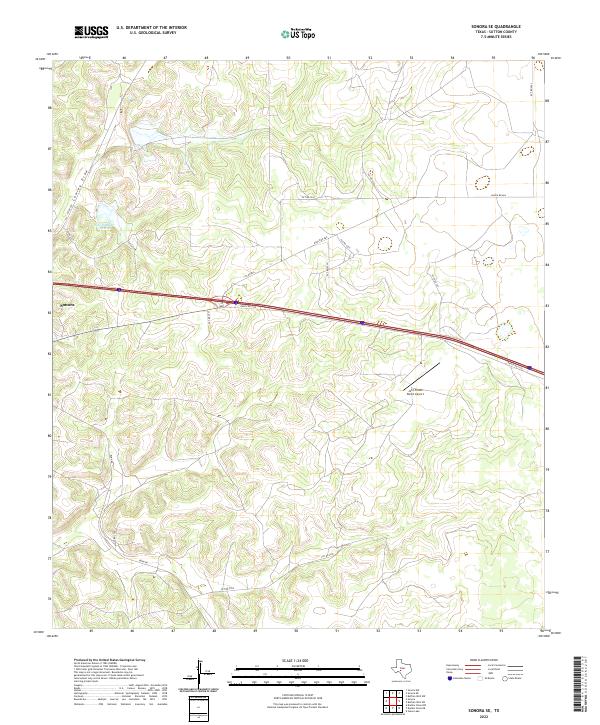 Sonora SE, TX — USGS 7.5-minute topo (2022)