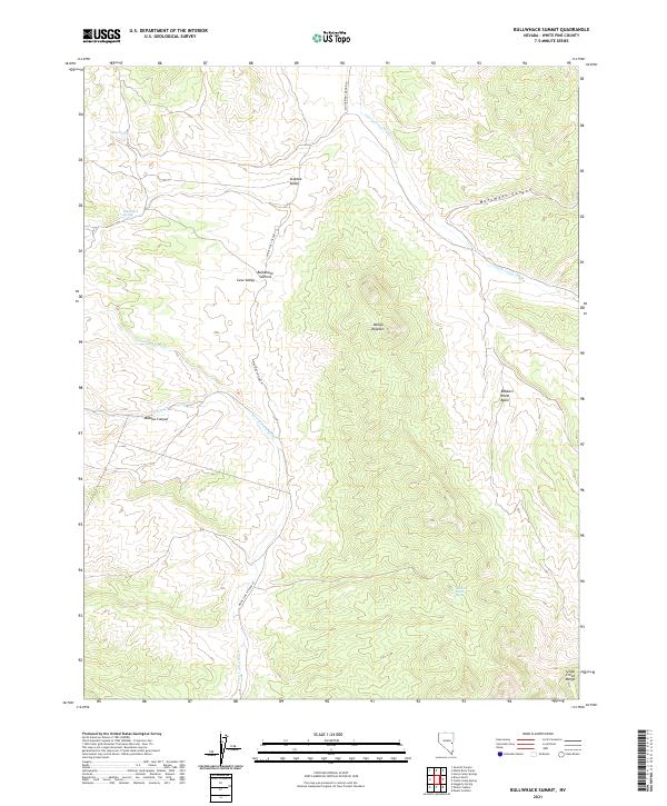 Bullwhack Summit, NV — USGS 7.5-minute topo (2021)