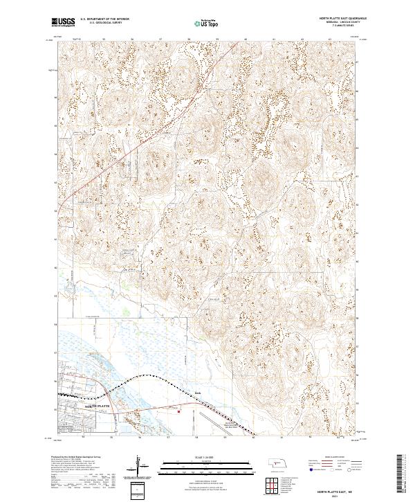North Platte East, NE — USGS 7.5-minute topo (2021)