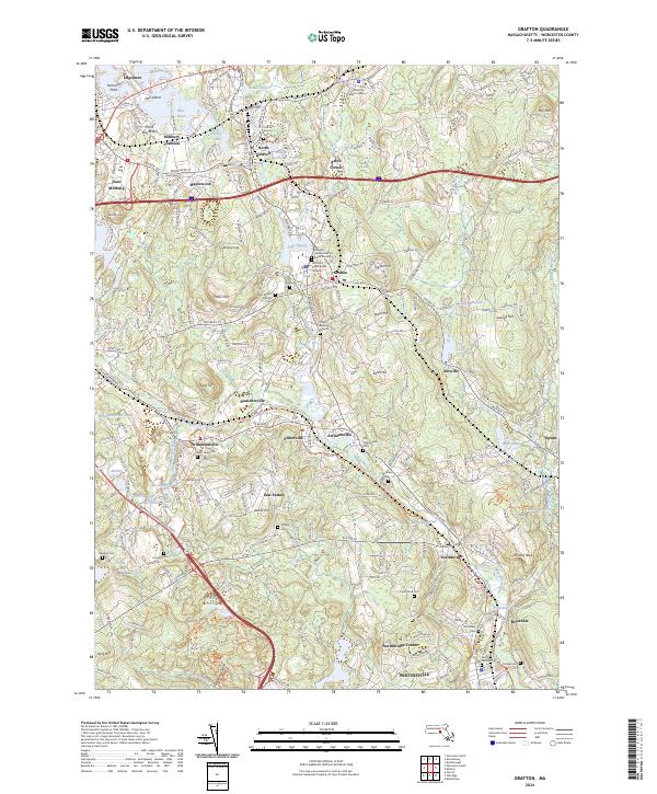 Grafton, MA — USGS 7.5-minute topo (2024)