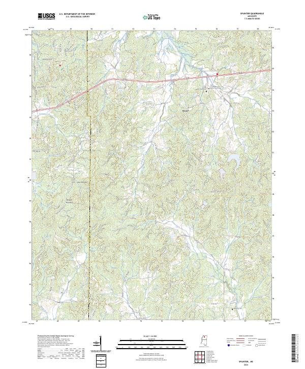 Splinter, MS — USGS 7.5-minute topo (2024)