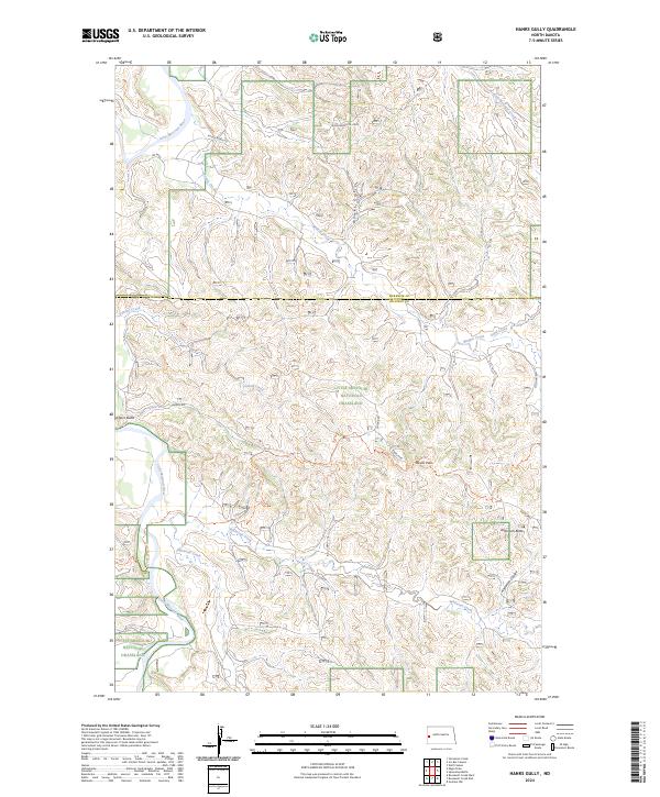 Hanks Gully, ND — USGS 7.5-minute topo (2024)