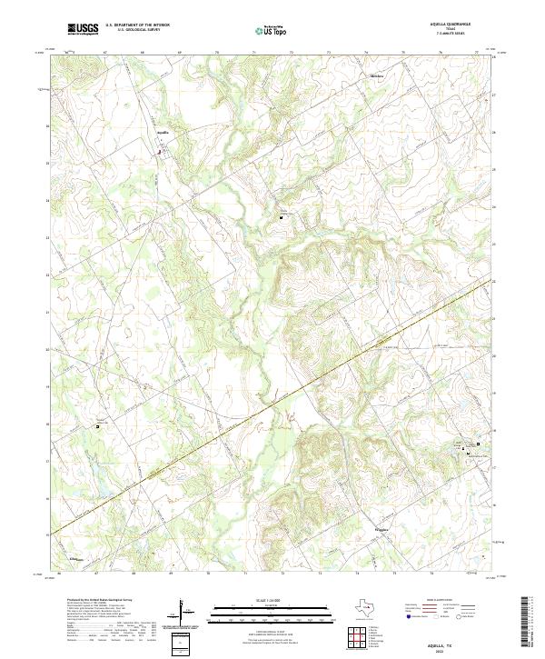 Aquilla, TX — USGS 7.5-minute topo (2022)