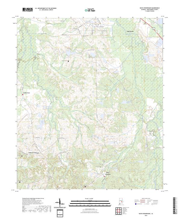 Davis Crossroads, AL — USGS 7.5-minute topo (2024)