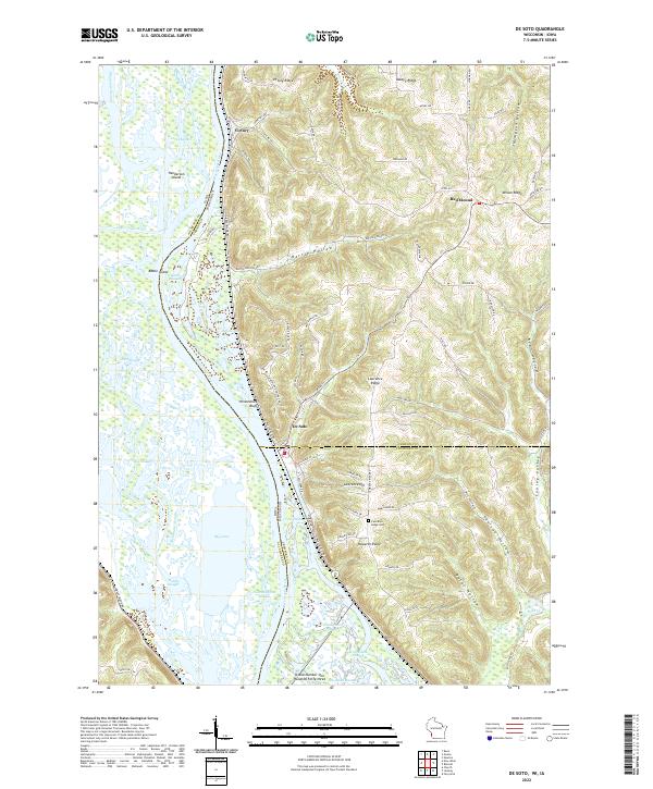 De Soto, WI-IA — USGS 7.5-minute topo (2022)
